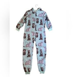 The Children's Place Light Blue Cat Print Pajamas 10-12y